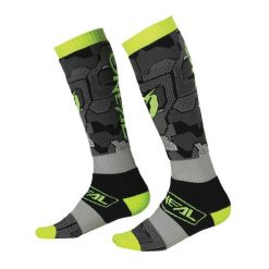 Skarpety rowerowe narciarskie unisex O'Neal Camo V.22 gray/neon yellow. Czarne skarpety O'NEAL, bez wzorów. Za 89.00 zł.