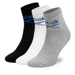 Zestaw 3 par wysokich skarpet unisex Reebok. Skarpety Reebok, bez wzorów. Za 34.99 zł.