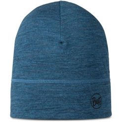 Czapka BUFF MERINO LIGHTWEIGHT BEANIE MULTISTRIPES TEMPEST. Niebieskie czapki zimowe Buff, bez wzorów. Za 123.99 zł.
