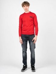 Plein Sport Sweter "Merino" | MPPS90152 | Mężczyzna | Czerwony. Czerwone swetry nierozpinane Plein Sport, m, bez wzorów, z wełny, bez kołnierzyka, bez ramiączek. W wyprzedaży za 449.00 zł.