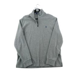 Second life - Bluza męska z ćwierćzamkiem z wysokim kołnierzem - Jak nowy. Szare bluzy bez kaptura RALPH LAUREN, l, bez wzorów, z dresówki, bez kaptura. Za 249.96 zł.