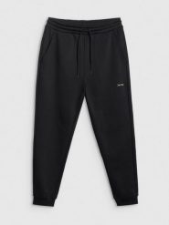 4F Spodnie dresowe joggery męskie 4F x Robert Lewandowski - czarne L. Czarne joggery i bojówki 4F, l, z aplikacjami, z dresówki, sportowe. Za 189.99 zł.