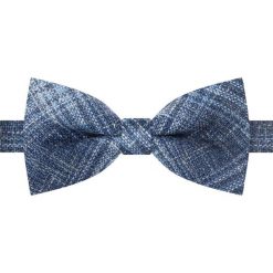 Wełniana Mucha Męska - His Story - Kolor Jeans (Niebieski). Niebieskie krawaty i muchy His Story, z aplikacjami, z jeansu. Za 49.00 zł.