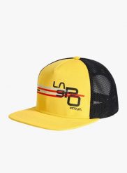 Czapka z daszkiem La Sportiva Stripe Cube Hat. Żółte czapki z daszkiem La Sportiva, bez wzorów, z materiału. Za 108.89 zł.