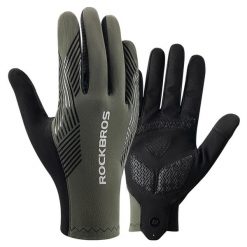 Rękawiczki rowerowe Rockbros wiosna/lato/jesień, pełne. Zielone rękawiczki ROCKBROS, na jesień, bez wzorów. Za 79.99 zł.