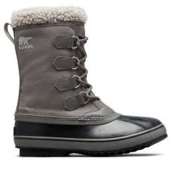 Śniegowce Sorel. Szare śniegowce Sorel, z nylonu, bez zapięcia. Za 649.99 zł.