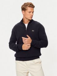 Lacoste Sweter AH3052 Granatowy Regular Fit. Niebieskie swetry rozpinane LACOSTE, m, bez wzorów, z wełny, bez kołnierzyka, bez ramiączek. Za 699.99 zł.