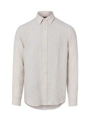 Polo Ralph Lauren Męska koszula lniana - Custom Fit Mężczyźni Modern Fit len beżowy, XL. Brązowe koszule Polo Ralph Lauren, m, bez wzorów, ze lnu, bez kołnierzyka, bez ramiączek. Za 859.95 zł.