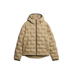 Kurtka z kapturem Superdry. Brązowe kurtki Superdry, m, bez wzorów, z puchu, z kapturem. Za 638.80 zł.