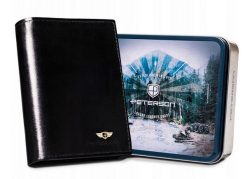 Portfel męski Peterson [DH] PTN 333-P czarny. Czarne portfele Peterson, bez wzorów, ze skóry. Za 104.00 zł.