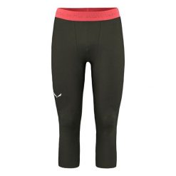 Legginsy sportowe męskie Salewa CRISTALLO WARM 3/4 00-00000282095280. Zielone bielizna termoaktywna Salewa, m, bez wzorów, z materiału, trekkingowe. Za 375.32 zł.
