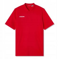 Męska koszulka Polo CCM Team Polo. Czerwone koszulki polo sportowe CCM, m, bez wzorów, bez kołnierzyka, bez ramiączek. Za 179.99 zł.