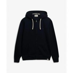 Rozpinana bluza z kapturem z monogramem Superdry. Niebieskie bluzy z kapturem Superdry, m, bez wzorów, z kapturem. Za 390.55 zł.