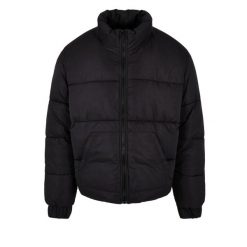 Męska Przycięta Ocieplana Kurtka. Czarne kurtki Urban Classics, l, bez wzorów, z puchu, bez kaptura. Za 371.99 zł.