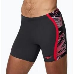 Spodenki kąpielowe Speedo Hyperboom Splice - Mid jammers. Czarne kąpielówki Speedo, m, bez wzorów. Za 199.99 zł.