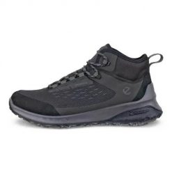 Buty trekkingowe męskie Ecco ULT-TRN WP. Czarne buty turystyczne ecco, bez wzorów, z materiału, za kostkę, bez zapięcia, trekkingowe. Za 845.00 zł.