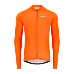 Męska koszulka kolarska z długim rękawem – Pomarańczowa. Brązowe bluzy KEADA SPORTS, m, bez wzorów, bez kaptura. Za 332.00 zł.