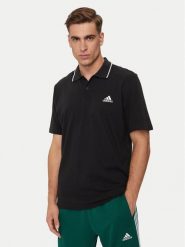 Adidas Polo Essentials IC9314 Czarny Regular Fit. Czarne koszulki polo Adidas, l, bez wzorów, z bawełny, bez kołnierzyka, bez ramiączek. Za 99.99 zł.