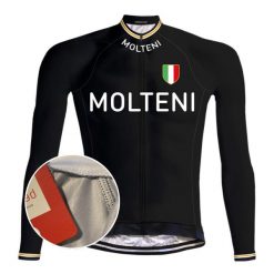 Vintage Molteni - Redted - Black Cycling Jersey. Białe bluzy REDTED, s, bez wzorów, z jersey, bez kaptura. Za 277.00 zł.