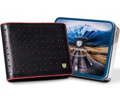 Portfel ażurowy Peterson PTN 304.03 czarny. Czarne portfele w ażurowe wzory, ze skóry. Za 100.99 zł.