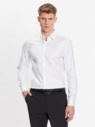 Boss Koszula 50470583 Biały Slim Fit. Białe koszule Boss, m, bez wzorów, z bawełny, bez kołnierzyka, bez ramiączek. Za 259.99 zł.