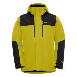 Kurtka 3w1 męska Jack Wolfskin Jasper 3In1. Żółte kurtki Jack Wolfskin, m, bez wzorów, bez kaptura. Za 1,379.00 zł.