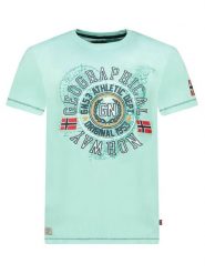 Geographical Norway Koszulka "Jodept" w kolorze turkusowym rozmiar: XXL. Niebieskie bezrękawniki Geographical Norway, xxl, bez wzorów, z bawełny, bez kołnierzyka, bez ramiączek. Za 52.79 zł.