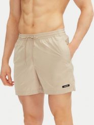 Calvin Klein Swimwear Szorty kąpielowe KM0KM01111 Beżowy Regular Fit. Brązowe kąpielówki Calvin Klein Swimwear, m, bez wzorów, z syntetyku. Za 169.99 zł.