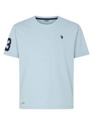 U.S. Polo Assn. Koszulka w kolorze błękitnym rozmiar: M. Niebieskie koszulki polo U.S. Polo Assn., m, bez wzorów, z bawełny, bez kołnierzyka, bez ramiączek. Za 91.77 zł.