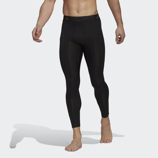 Legginsy treningowe męskie adidas Techfit. Czarne buty treningowe Adidas, l, bez wzorów, z dzianiny, na fitness i siłownię, techfit (adidas). Za 115.99 zł.