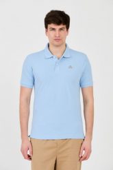 LA MARTINA Błękitne polo z małym logo. Niebieskie koszulki polo La Martina, m, bez wzorów, bez kołnierzyka, bez ramiączek. W wyprzedaży za 349.99 zł.