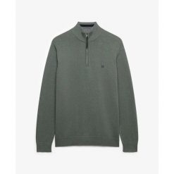 Pullover z półzamkiem Superdry Essentials. Zielone swetry nierozpinane Superdry, na zimę, m, bez wzorów, z bawełny, bez kołnierzyka, bez ramiączek. Za 327.70 zł.