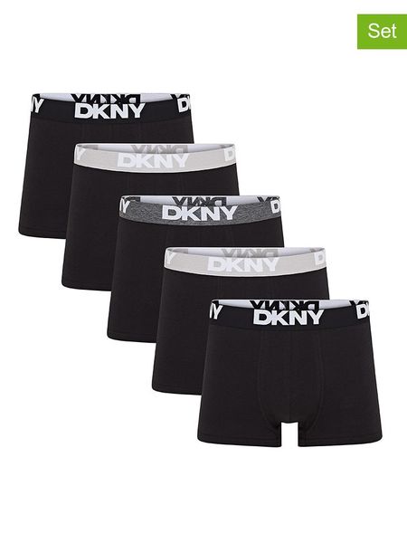 DKNY Bokserki (5 par) w kolorze czarnym rozmiar: L. Czarne bokserki DKNY, l, bez wzorów. Za 122.67 zł.