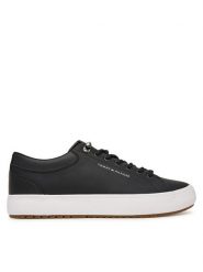 Tommy Hilfiger Sneakersy Harlem Lth Vulc Cleat Winter FM0FM05950 Czarny. Czarne buty sportowe casual Tommy Hilfiger, bez wzorów, ze skóry, bez zapięcia. Za 449.99 zł.
