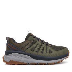 Trekkingi Skechers. Brązowe buty trekkingowe Skechers, bez wzorów, bez zapięcia. Za 299.99 zł.