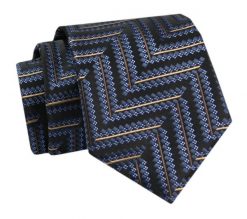 Krawat - ALTIES - Granat, Wzór Geometryczny. Niebieskie krawaty i muchy Alties, bez wzorów, z tkaniny. Za 49.00 zł.