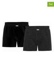 Seidensticker Bokserki (2 pary) w kolorze czarnym rozmiar: L. Czarne bokserki Seidensticker, l, bez wzorów, z bawełny. Za 82.45 zł.