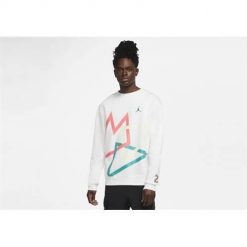 Bluza sportowa męska Nike Air Jordan Sport. Białe bluzy bez kaptura Nike, m, bez wzorów, bez kaptura. Za 395.00 zł.