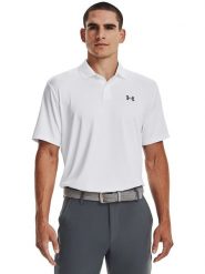Under Armour Funkcyjna koszulka polo w kolorze białym rozmiar: L. Białe koszulki polo Under Armour, l, bez wzorów, z materiału, bez kołnierzyka, bez ramiączek. Za 126.75 zł.