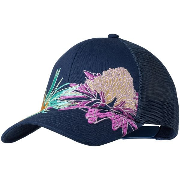 Czapka z daszkiem BUFF EXPLORE TRUCKER CAP SATRY INDIGO. Niebieskie czapki z daszkiem Buff, na lato, bez wzorów, z bawełny. Za 98.99 zł.