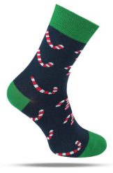 Tematyczne Skarpetki Bawełniane - Świąteczny Lizak. Niebieskie skarpety His Story, bez wzorów, z bawełny. Za 34.99 zł.