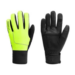 Zimowe rękawiczki rowerowe Rogelli Essential. Żółte rękawiczki Rogelli, na zimę, bez wzorów, z materiału. Za 146.00 zł.