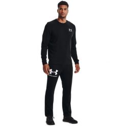 Bluza sportowa męska Under Armour Rival Terry. Czarne bluzy z kapturem Under Armour, l, bez wzorów, z materiału, z kapturem. Za 339.00 zł.
