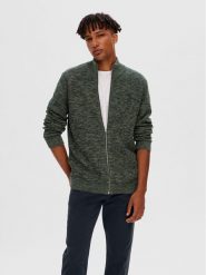 Selected Homme Sweter 16090152 Zielony Regular Fit. Zielone swetry rozpinane Selected Homme, m, bez wzorów, z bawełny, bez kołnierzyka, bez ramiączek. Za 189.99 zł.