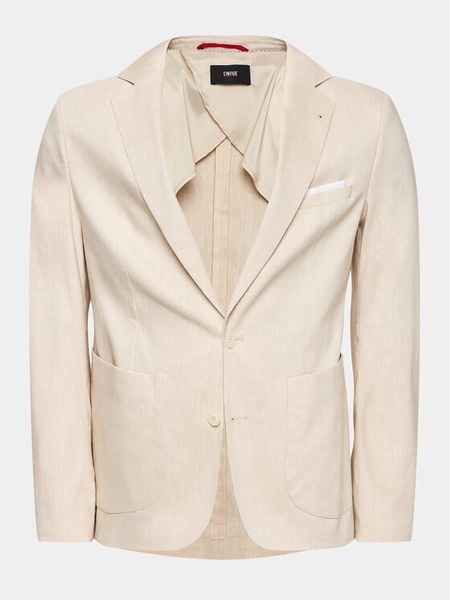 Cinque Marynarka Cidati 2141 Beżowy Regular Fit. Brązowe garnitury Cinque, m, bez wzorów, ze lnu. Za 729.99 zł.