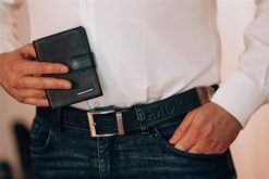 Beltimore męski skórzany pasek szeroki jeans granatowy 520 : Kolory - granatowy, Rozmiar pasków - r.120-135 cm. Niebieskie paski bez wzorów, z jeansu. Za 54.90 zł.