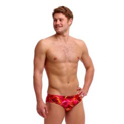 Kąpielówki męskie Funky Trunks Saucy Sonar - slipy. Czerwone kąpielówki Funky Trunks, m, bez wzorów. Za 139.00 zł.