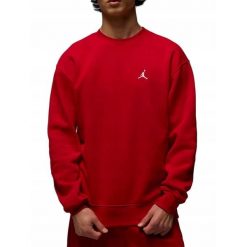 Bluza na co dzień męska NIKE JORDAN BROOKLYM FLEECE ocieplana bez kaptura. Czerwone bluzy bez kaptura Jordan, m, bez wzorów, bez kaptura. Za 289.00 zł.