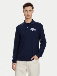 Lacoste Polo PH3597 Granatowy Regular Fit. Niebieskie koszulki polo LACOSTE, m, bez wzorów, z bawełny, bez kołnierzyka, bez ramiączek. Za 299.99 zł.