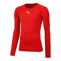 Koszulka do piłki nożnejmęska Puma Liga Baselayer Tee LS. Czerwone bielizna termoaktywna Puma, l, bez wzorów, bez ramiączek, do piłki nożnej. Za 149.00 zł.
